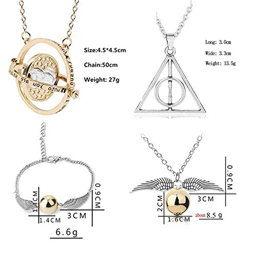 PPX Juego de 4 Collares con Forma de Serpiente Dorada para los Fans, colección de Regalos mágicos para Cosplay, joyería para Mujer y niña,con Caja Transparente PPX Juego de 4 Collares con Forma de Serpiente Dorada para los Fans, colección de Regalos mágicos para Cosplay, joyería para Mujer y niña,con Caja Transparente