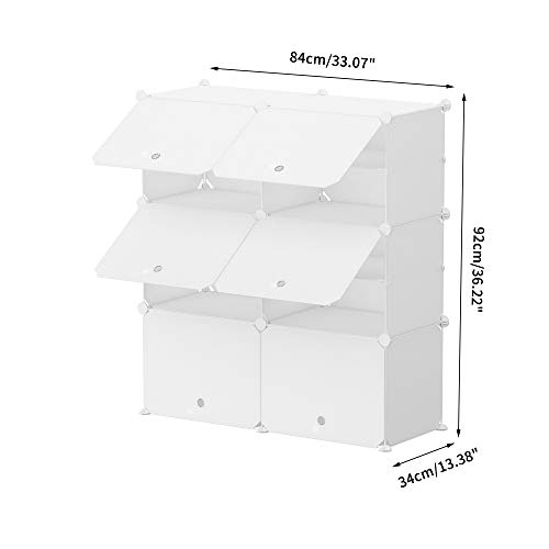 PREMAG Organizador de Almacenamiento de Calzado portátil Tower, Blanco, Estante de gabinete Modular para Ahorrar Espacio, estantes de Zapatero para Zapatos, Botas, Zapatillas 2 * 5