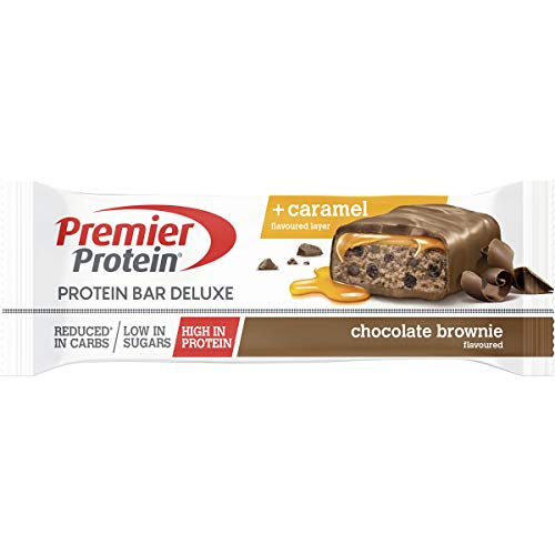 Premier Protein Bar Deluxe Chocolate Brownie 18x50g - Alta Proteína Baja Azúcar + Carbohidratos reducidos