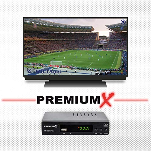 PremiumX Receptor de televisión digital HD 520SE FTA, DVB-S2, FullHD, HDTV, receptor de satélite, HDMI, SCART USB, reproductor multimedia Astra Hotbird preprogramado PremiumX Receptor de televisión digital HD 520SE FTA, DVB-S2, FullHD, HDTV, receptor de satélite, HDMI, SCART USB, reproductor multimedia Astra Hotbird preprogramado