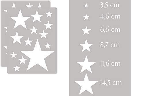 PREMYO 25 Estrellas Pegatinas Pared Infantil - Vinilos Decorativos Habitación Bebé Niños - Fácil de Poner Blanco