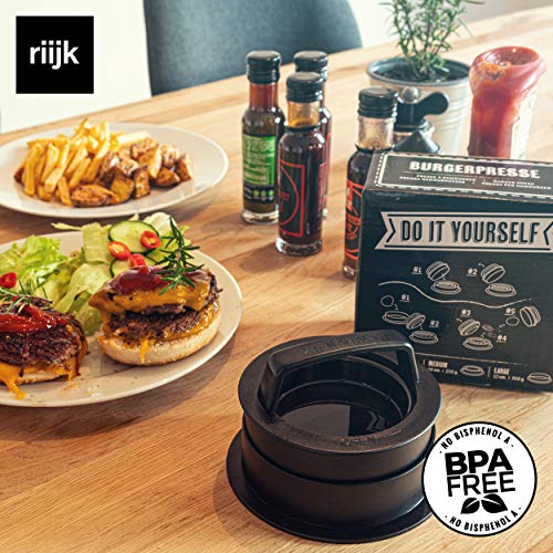 Prensa para Hamburguesas | +100 Papel Antiadherente | 4 Formatos | Hamburguesas Rellenas y XXL | Con Recetas Prensa para Hamburguesas | +100 Papel Antiadherente | 4 Formatos | Hamburguesas Rellenas y XXL | Con Recetas