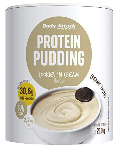 Preparado para hacer Natillas Proteicas de Cookies & Cream Body Attack 210g