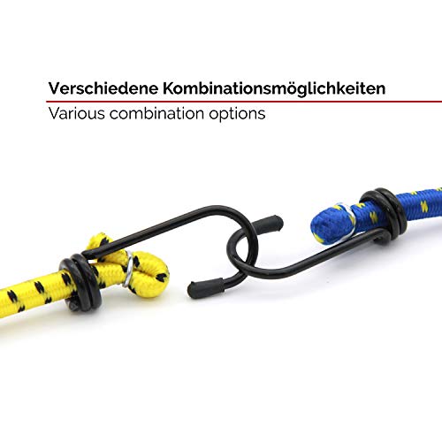 PRETEX Set de 12 Gomas elásticas con Gancho, Extremadamente Resistentes, Bandas de tensión, Cuerdas de sujeción, pulpos para baca PRETEX Set de 12 Gomas elásticas con Gancho, Extremadamente Resistentes, Bandas de tensión, Cuerdas de sujeción, pulpos para baca