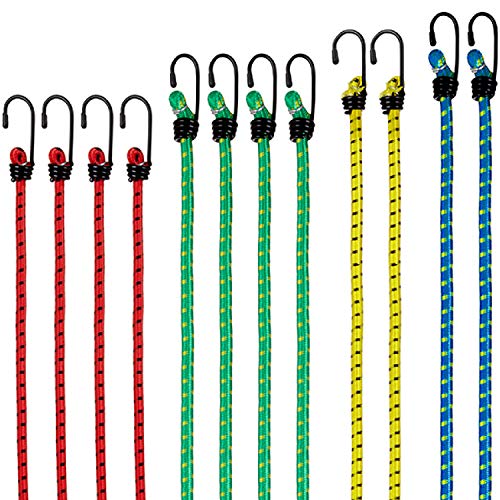 PRETEX Set de 12 Gomas elásticas con Gancho, Extremadamente Resistentes, Bandas de tensión, Cuerdas de sujeción, pulpos para baca PRETEX Set de 12 Gomas elásticas con Gancho, Extremadamente Resistentes, Bandas de tensión, Cuerdas de sujeción, pulpos para baca