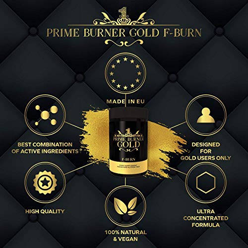 Prime Burner Gold | Quemador de Grasa 100% Natural| Fórmula Activa Para Keto Dieta| Ingredientes Naturales Quemagrasas | Vegano | Certificado Por Laboratorio | 90 Cápsulas | Fabricado en la UE Prime Burner Gold | Quemador de Grasa 100% Natural| Fórmula Activa Para Keto Dieta| Ingredientes Naturales Quemagrasas | Vegano | Certificado Por Laboratorio | 90 Cápsulas | Fabricado en la UE