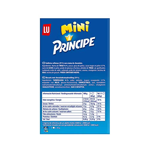 Príncipe Mini - Galletas Rellenas de Chocolate con Leche en Formato Mini - 4 Bolsitas para Llevar, 160 g