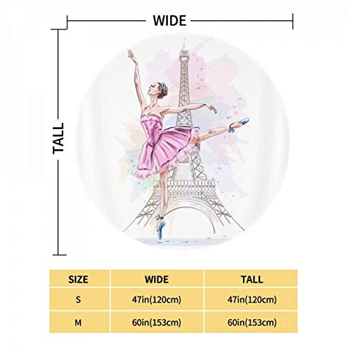 Pris Torre Eiffel bailarina bailarina con estampado de bailarina Torre Eiffel Francia París bailarina de ballet manta redonda manta ultra suave para ropa de cama sofá sofá oficina diámetro 47 pulgadas Pris Torre Eiffel bailarina bailarina con estampado de bailarina Torre Eiffel Francia París bailarina de ballet manta redonda manta ultra suave para ropa de cama sofá sofá oficina diámetro 47 pulgadas