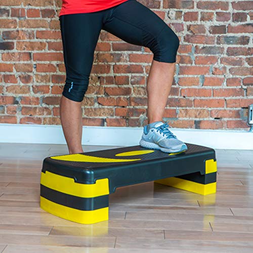 PRISP Step para Fitness 78 cm; Ajustable en 3 Alturas (10/15/20cm); Stepper Aerobic para su Gimnasio en casa; 78 x 28 cm