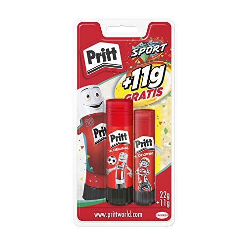 Pritt Barra Adhesiva, pegamento infantil seguro para niños para hacer manualidades, cola universal de adhesión fuerte para estuche y oficina, 1x11 g y 1x22 g Pritt Stick