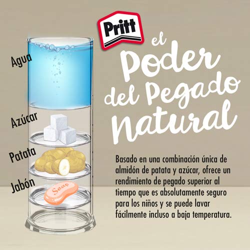 Pritt Barra Adhesiva, pegamento infantil seguro para niños para manualidades, cola universal de adhesión fuerte para estuche escolar y oficina, 2+1 x 22 g Pritt Stick