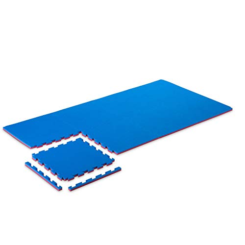 Pro Game Kit 8 Piezas Tatami Gimnasio 2 cm Basic-Home Azul/Rojo 50x50 cm. Alfombra Puzzle Tatami Karate 2 cm