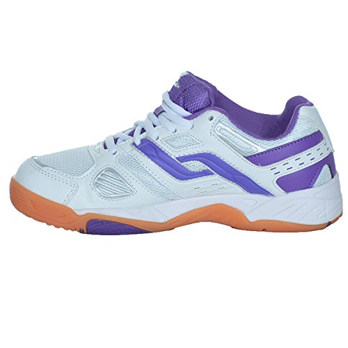 Pro Touch Damen Indoor-Schuh Rebel, Zapatillas de Deporte Interior Mujer, Blanco (Weiß/Purple 000), 40 EU