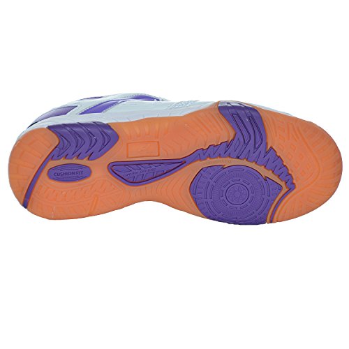 Pro Touch Damen Indoor-Schuh Rebel, Zapatillas de Deporte Interior Mujer, Blanco (Weiß/Purple 000), 40 EU
