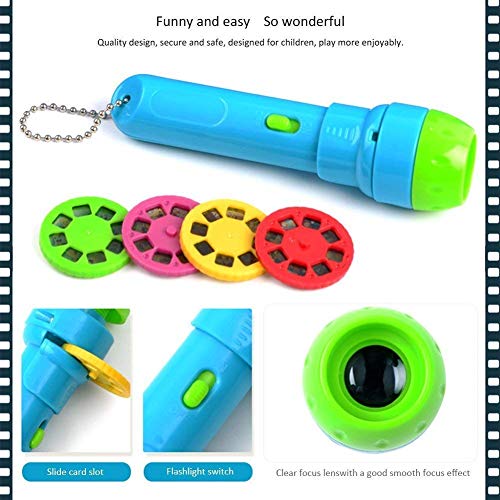 PROACC Proyector para niños Historia Story Proyector Proyección Antorcha para Linterna Baby Flashlight Juguete, 4 Temas para 32 imágenes, Baby Bedtime Educativo Juguete Regalo para Niños (pequeña)