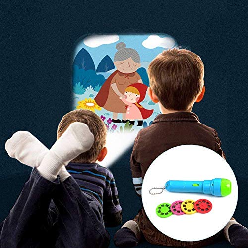 PROACC Proyector para niños Historia Story Proyector Proyección Antorcha para Linterna Baby Flashlight Juguete, 4 Temas para 32 imágenes, Baby Bedtime Educativo Juguete Regalo para Niños (pequeña)