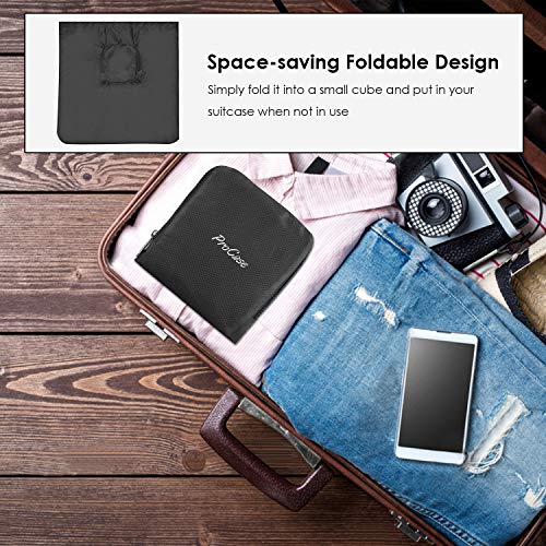 ProCase Bolsa Ropa Sucia de Viaje, Bolso de Lavandería de Pliéster Plegable Compresible con Cordón Cremallera, Bolsa Almacenaje Resistente al Agua para la Colada Durante el Viaje –Negro ProCase Bolsa Ropa Sucia de Viaje, Bolso de Lavandería de Pliéster Plegable Compresible con Cordón Cremallera, Bolsa Almacenaje Resistente al Agua para la Colada Durante el Viaje –Negro