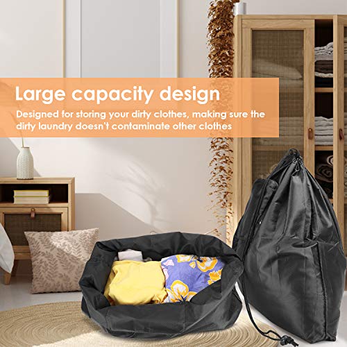 ProCase Bolsa Ropa Sucia de Viaje, Bolso de Lavandería de Pliéster Plegable Compresible con Cordón Cremallera, Bolsa Almacenaje Resistente al Agua para la Colada Durante el Viaje –Negro ProCase Bolsa Ropa Sucia de Viaje, Bolso de Lavandería de Pliéster Plegable Compresible con Cordón Cremallera, Bolsa Almacenaje Resistente al Agua para la Colada Durante el Viaje –Negro
