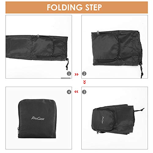 ProCase Bolsa Ropa Sucia de Viaje, Bolso de Lavandería de Pliéster Plegable Compresible con Cordón Cremallera, Bolsa Almacenaje Resistente al Agua para la Colada Durante el Viaje –Negro ProCase Bolsa Ropa Sucia de Viaje, Bolso de Lavandería de Pliéster Plegable Compresible con Cordón Cremallera, Bolsa Almacenaje Resistente al Agua para la Colada Durante el Viaje –Negro