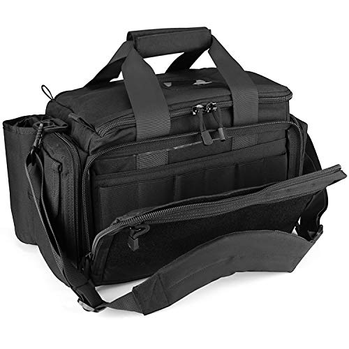 ProCase Bolsa Táctica Grande para Armas al Campo Disparo, Gran Bolsa de Lona Acolchada para Pistola Cargador Munición, Bolso Estilo Militar para Caza, Disparo Deportivo, Campo de Tiro -Negro