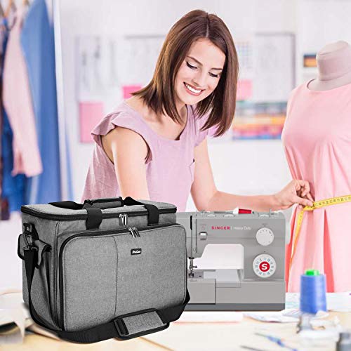 ProCase Bolsa Universal para Máquina de Coser Portátil, Bolso de Mano de Viaje para Singer, Alfa, Brother, Bernina, Toyota, PRIXTON, con Almacenamiento de Accesorios y Correa de Hombro -Gris