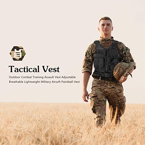 ProCase Chaleco Táctico Hombre, Ropa Militar Adulto Multibolsillos para Caza Airsoft Paintball, Chaleco de Asalto Entrenamiento Ajustable Transpirable Ligero para Deportes al Aire Libre -Negro ProCase Chaleco Táctico Hombre, Ropa Militar Adulto Multibolsillos para Caza Airsoft Paintball, Chaleco de Asalto Entrenamiento Ajustable Transpirable Ligero para Deportes al Aire Libre -Negro