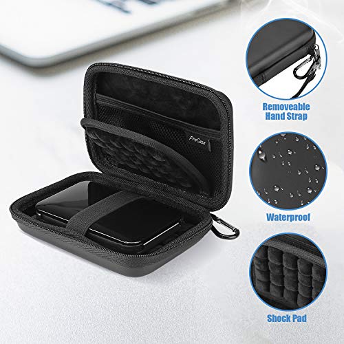 ProCase Estuche de Viaje Antigolpes para Disco Externo 2.5" Toshiba Canvio Basics/WD Elements/My Passport/Seagate Expansion/Backup Plus, Caja Universal para Disco Duro 2,5 Pulgadas 1TB 2T 4 TB -Negro