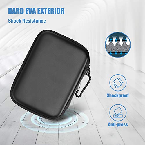 ProCase Estuche de Viaje Antigolpes para Disco Externo 2.5" Toshiba Canvio Basics/WD Elements/My Passport/Seagate Expansion/Backup Plus, Caja Universal para Disco Duro 2,5 Pulgadas 1TB 2T 4 TB -Negro