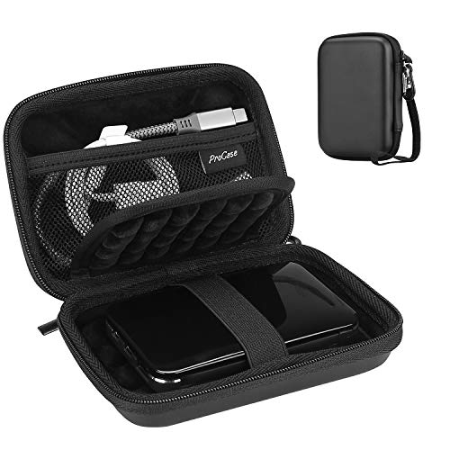 ProCase Estuche de Viaje Antigolpes para Disco Externo 2.5" Toshiba Canvio Basics/WD Elements/My Passport/Seagate Expansion/Backup Plus, Caja Universal para Disco Duro 2,5 Pulgadas 1TB 2T 4 TB -Negro