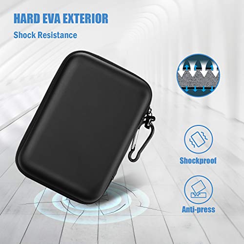 Procase Estuche Universal para 2 Discos Duros Externos 2,5", Funda de Viaje Antigolpes para Toshiba Canvio Basics/WD Elements/My Passport/Seagate Expansion/Backup Plus, SSD 2,5" 1TB 2T 4T -Negro