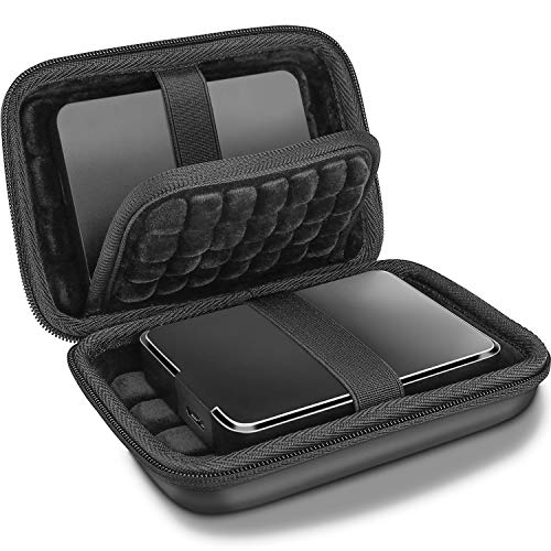 Procase Estuche Universal para 2 Discos Duros Externos 2,5", Funda de Viaje Antigolpes para Toshiba Canvio Basics/WD Elements/My Passport/Seagate Expansion/Backup Plus, SSD 2,5" 1TB 2T 4T -Negro