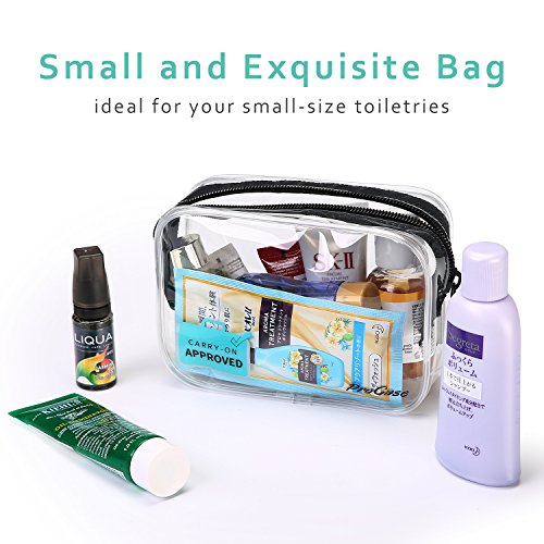 ProCase TSA Aprobado Neceser Transparente, Bolsos Transparentes de un Cuarto de Galón con Cremallera, Bolsas de Aseo para Líquidos Cremas Geles 3-1-1 Kit (Paquete de 2 Unidades, Grande + Pequeño)