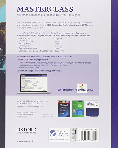Proficiency Masterclass Student's Book & Online Skills: Master an exceptional level of English with confidence. Proficiency Masterclass Student's Book & Online Skills: Master an exceptional level of English with confidence.