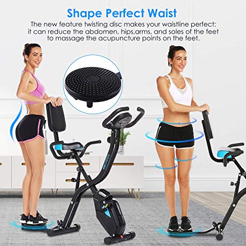 Profun Bicicleta de Fitness Plegable con Disco de Deporte para los riñones, Bicicleta de Ejercicio en el Interior, 10 Niveles de Resistencia magnética y Asiento Amplio y cómodo Profun Bicicleta de Fitness Plegable con Disco de Deporte para los riñones, Bicicleta de Ejercicio en el Interior, 10 Niveles de Resistencia magnética y Asiento Amplio y cómodo