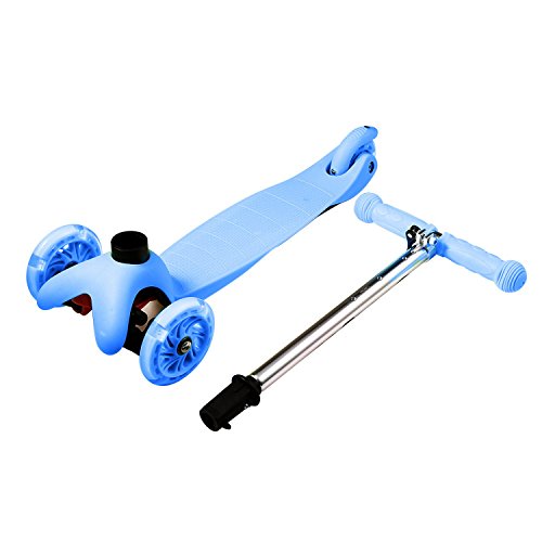 Profun Patinete 3 Ruedas Patinete Niños con Luces Patinete Infantil Altura del Manillar Ajustable Patinete Niña con Freno Patinete Scooter Ideal para Niños de 3-10 Años (Menores de 1,2 Metros) Azul