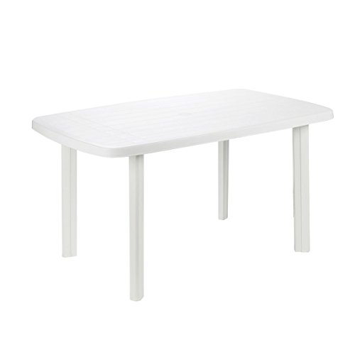 PROGARDEN 9694329 - Mesa modular ovalada, blanco, 137 x 85 x 72 cm