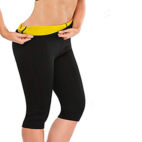 Progoco Pantalones Cortos Suana Deportivos Mujer de Neopreno Sauna Pants para Sudoración,Quema Grasa,Adelgazante Talla L