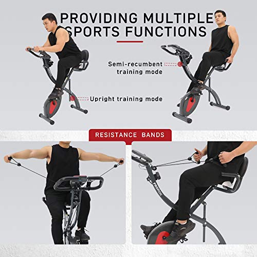 PROIRON Bicicleta Estática Plegable - Bici estatica con sensores de Pulso de Mano, Bandas de Ejercicio, Soporte para Teléfono móvil para Ejercicio Entrenamiento en Casa, MAX hasta 120 kg PROIRON Bicicleta Estática Plegable - Bici estatica con sensores de Pulso de Mano, Bandas de Ejercicio, Soporte para Teléfono móvil para Ejercicio Entrenamiento en Casa, MAX hasta 120 kg