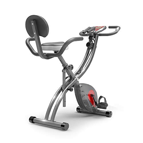 PROIRON Bicicleta Estática Plegable - Bici estatica con sensores de Pulso de Mano, Bandas de Ejercicio, Soporte para Teléfono móvil para Ejercicio Entrenamiento en Casa, MAX hasta 120 kg