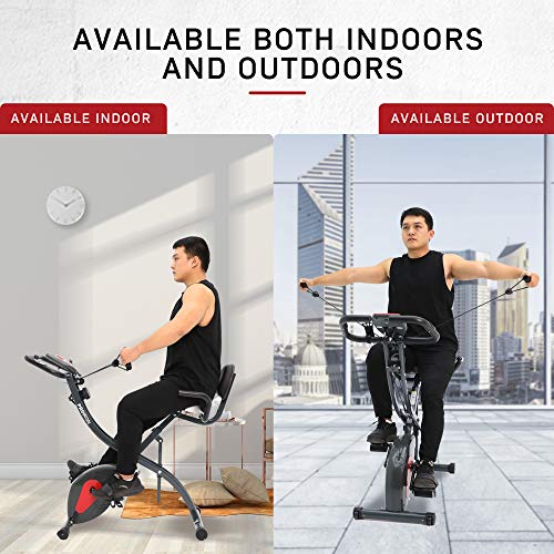PROIRON Bicicleta Estática Plegable - Bici estatica con sensores de Pulso de Mano, Bandas de Ejercicio, Soporte para Teléfono móvil para Ejercicio Entrenamiento en Casa, MAX hasta 120 kg PROIRON Bicicleta Estática Plegable - Bici estatica con sensores de Pulso de Mano, Bandas de Ejercicio, Soporte para Teléfono móvil para Ejercicio Entrenamiento en Casa, MAX hasta 120 kg