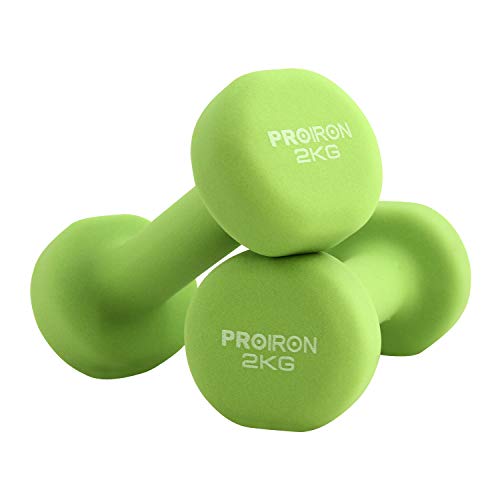 PROIRON Mancuernas de Neopreno -Mancuernas con Revestimiento de Neopreno 2 x 2 kg PROIRON Mancuernas de Neopreno -Mancuernas con Revestimiento de Neopreno 2 x 2 kg