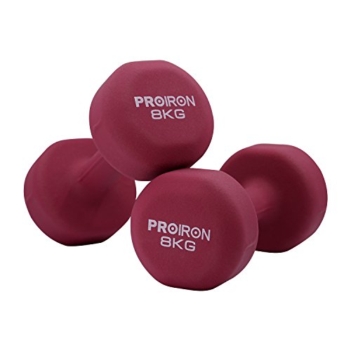 PROIRON Mancuernas de Neopreno -Mancuernas con Revestimiento de Neopreno 2 x 8 kg PROIRON Mancuernas de Neopreno -Mancuernas con Revestimiento de Neopreno 2 x 8 kg