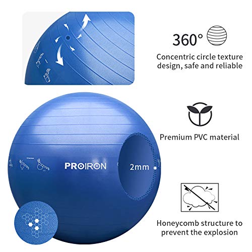 PROIRON Pelota de Pilates 55cm Fitball Pilates Pelota Embarazo (Azul) PROIRON Pelota de Pilates 55cm Fitball Pilates Pelota Embarazo (Azul)