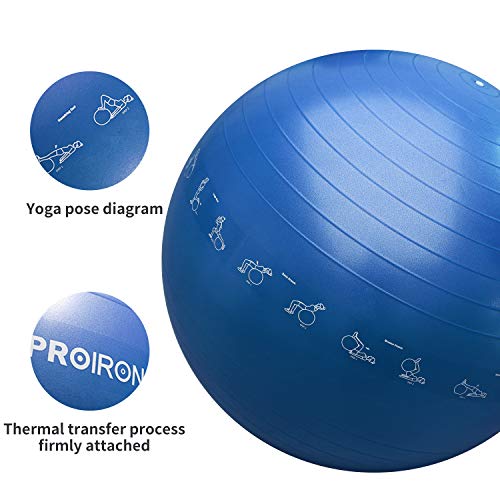 PROIRON Pelota de Pilates 55cm Fitball Pilates Pelota Embarazo (Azul)