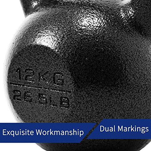 PROIRON Pesa Rusa de Hierro Fundido, Kettlebell 24kg para fisicoculturismo y Entrenamiento con Pesas PROIRON Pesa Rusa de Hierro Fundido, Kettlebell 24kg para fisicoculturismo y Entrenamiento con Pesas