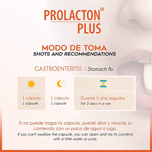 PROLACTON PLUS Probioticos Prebioticos Intestinales y Enzimas Digestivas Naturales y AYUDA EN PROBLEMAS GASTRICOS AGUDOS – Lactobacillus y Bifidobacterias Bromelina Amilasa y Lipasa 15 Capsulas