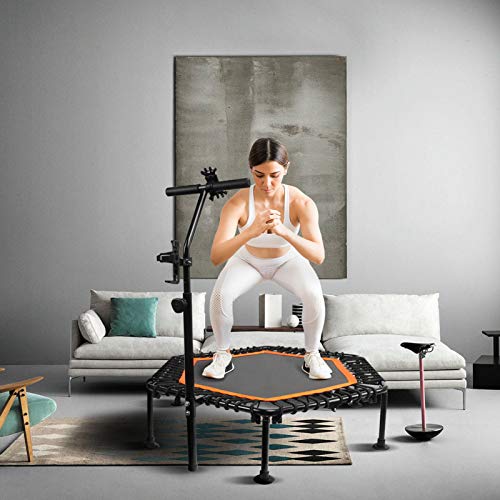 PROMECITY Trampolín de Rebote con Mango Ajustable para Adultos Fitness, Saltar Entrenador Ejercicios Cardiovascualres para Interiores - Límite Máximo 120 KG PROMECITY Trampolín de Rebote con Mango Ajustable para Adultos Fitness, Saltar Entrenador Ejercicios Cardiovascualres para Interiores - Límite Máximo 120 KG