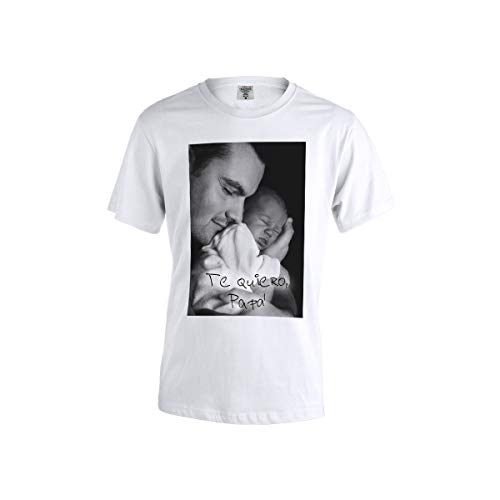 PROMO SHOP Camiseta Personalizada Hombre (Foto o Logo) Blanca · Manga Corta Talla L · 100% Algodón · Impresión Directa (DTG) · Estas Camisetas Personalizas Se Imprimen Directamente sobre el Tejido