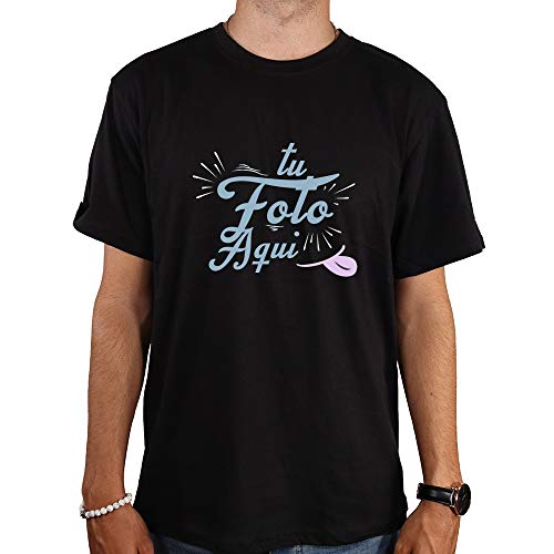 PROMO SHOP Camiseta Personalizada Hombre (Foto o Logo) Negra · Manga Corta Talla XXXL · 100% Algodón · Impresión Directa (DTG) · Estas Camisetas Personalizas Se Imprimen Directamente sobre Tejido