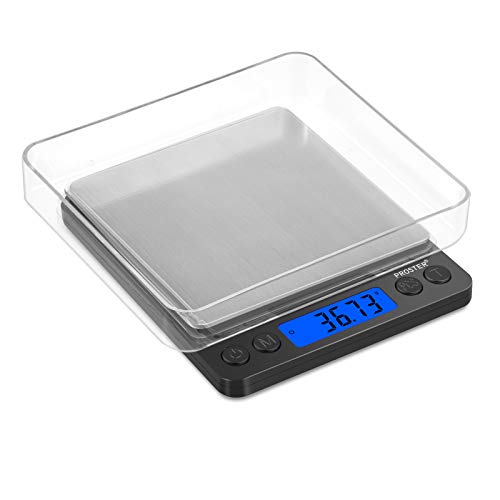 Proster Mini Escala Digital de Bolsillo 0.01-500g Escala Postal de Alta Precisión para Alimento de la Cocina, Pesar Gemas, Joyas y Otros Objetos Preciosos - Color Plata y Negro Proster Mini Escala Digital de Bolsillo 0.01-500g Escala Postal de Alta Precisión para Alimento de la Cocina, Pesar Gemas, Joyas y Otros Objetos Preciosos - Color Plata y Negro